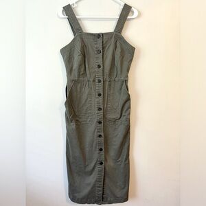 Universal Thread Green Overall Button Down Dress With Pockets Size S